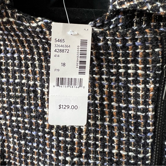 NWT Addition Elle Asymmetric Zip Up Jacket with Collar Size 18 tweed - Picture 6 of 12